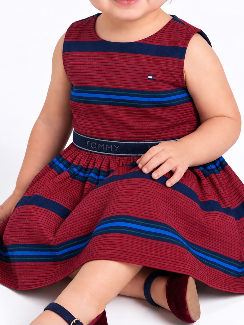 Tommy Hilfiger Pink & Navy Striped Toddler Girls' Dress - 18 Months